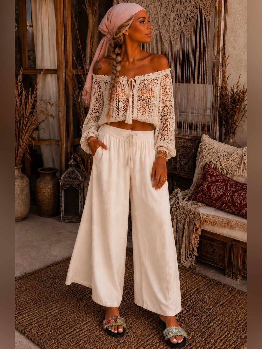 New Bamboo Beaded Unique Sandals